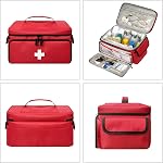 Sac de premiers soins portatif, trousse de premiers secours pour voitures, trousses de premiers médicaments Voyage Aviation, sac de rangement multifonctionnel pour les infirmières médecins à domicile, robustes et durables (rouge)