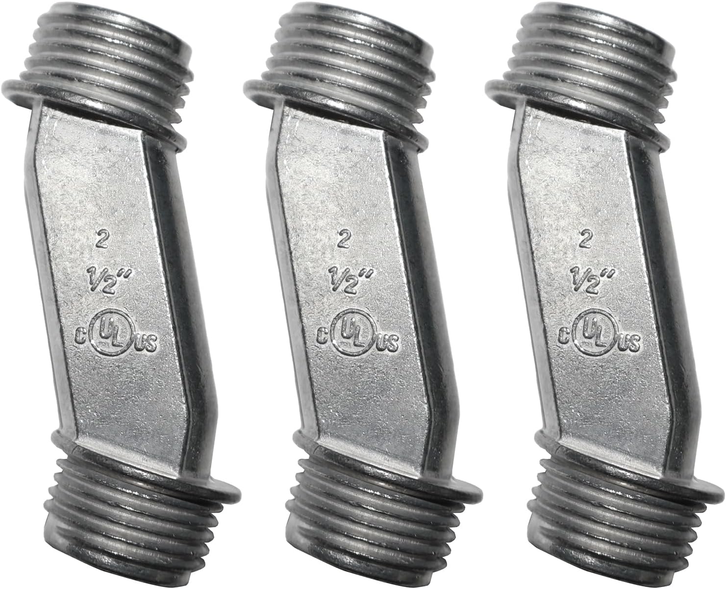 Rigid Offset Nipple, Model 49020，1/2 in Thread Size, Zinc Die Cast Conduit Fitting，3-Pack