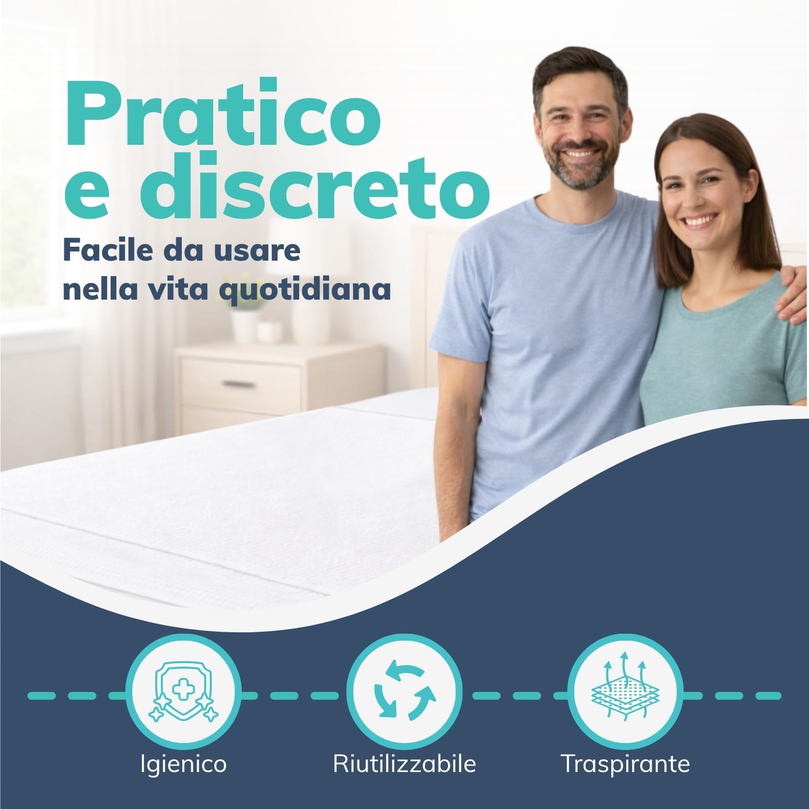 Traversa Letto Anziani Lavabile 110x220 cm Traversine Bambini Impermeabili Matrimoniali Ideali Anche per Animali Domestici, Salvapipì per Materasso, Telo Impermeabile Letto Oeko-Tex 100% Made in Italy