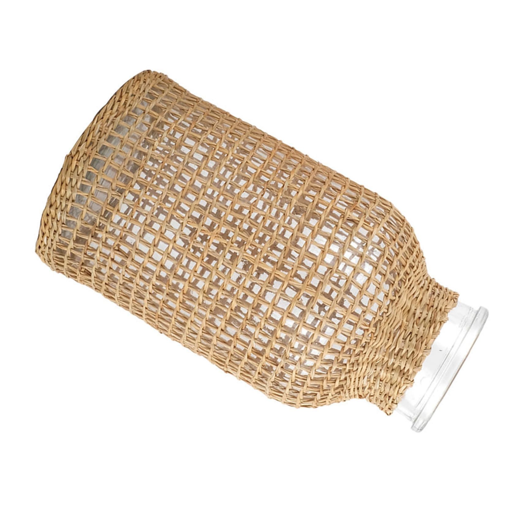 Vase en verre et rotin tissé HEMOTON pour fleur intérieur maison