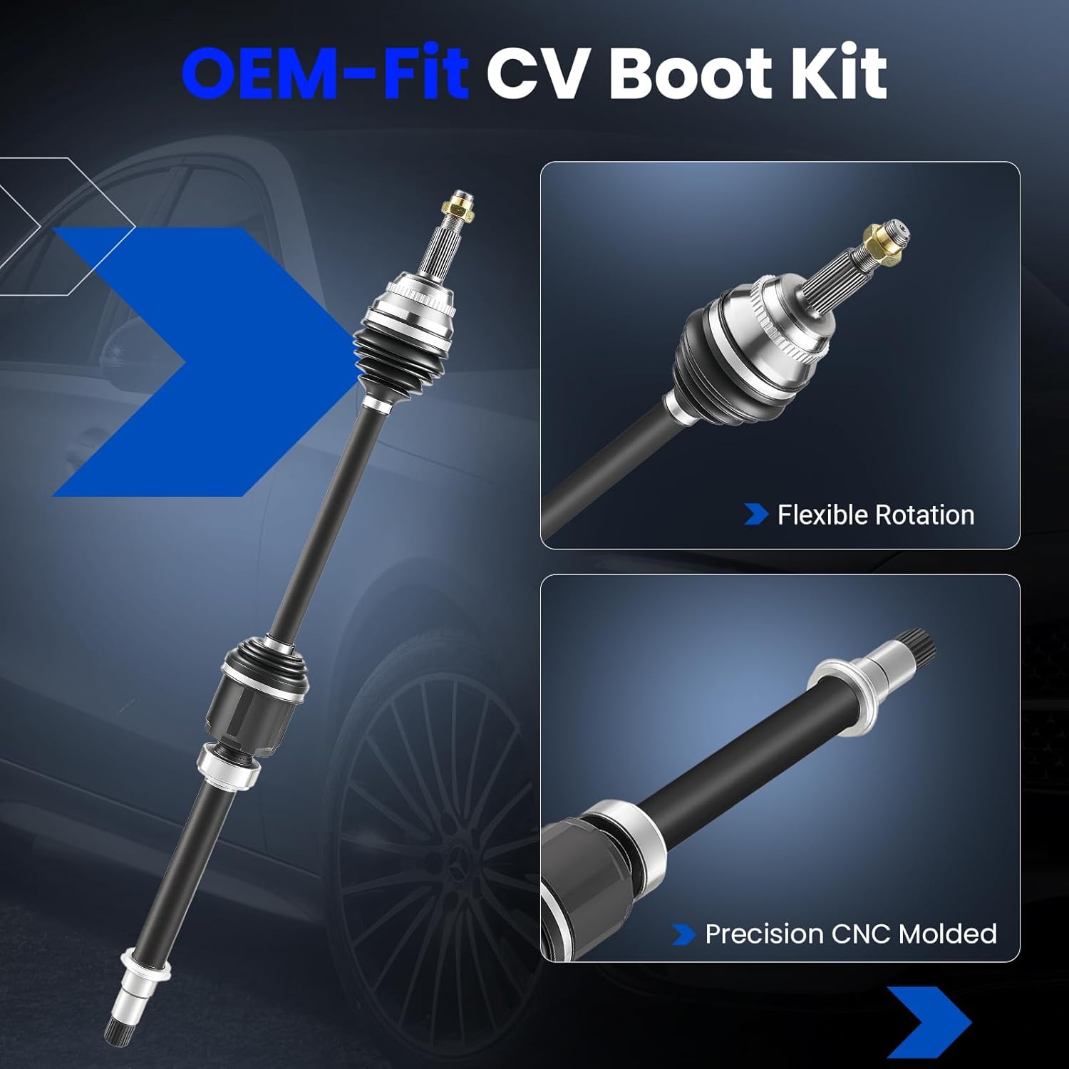 2 Pcs CV Axle Joint Kit Compatible with Toyota Sienna 2011-2016 3.5L V6, for NCV69055, NCV69184, 4341008070, 4342008040, 4342008050, 4342008090, 665397, 665407 Replacement