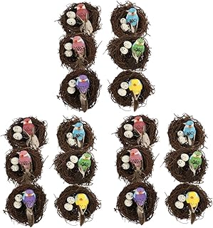 Abaodam 18 pcs Simulated Bird nest Bird nest tablescape Decor Spring Decorations Outdoor miniture