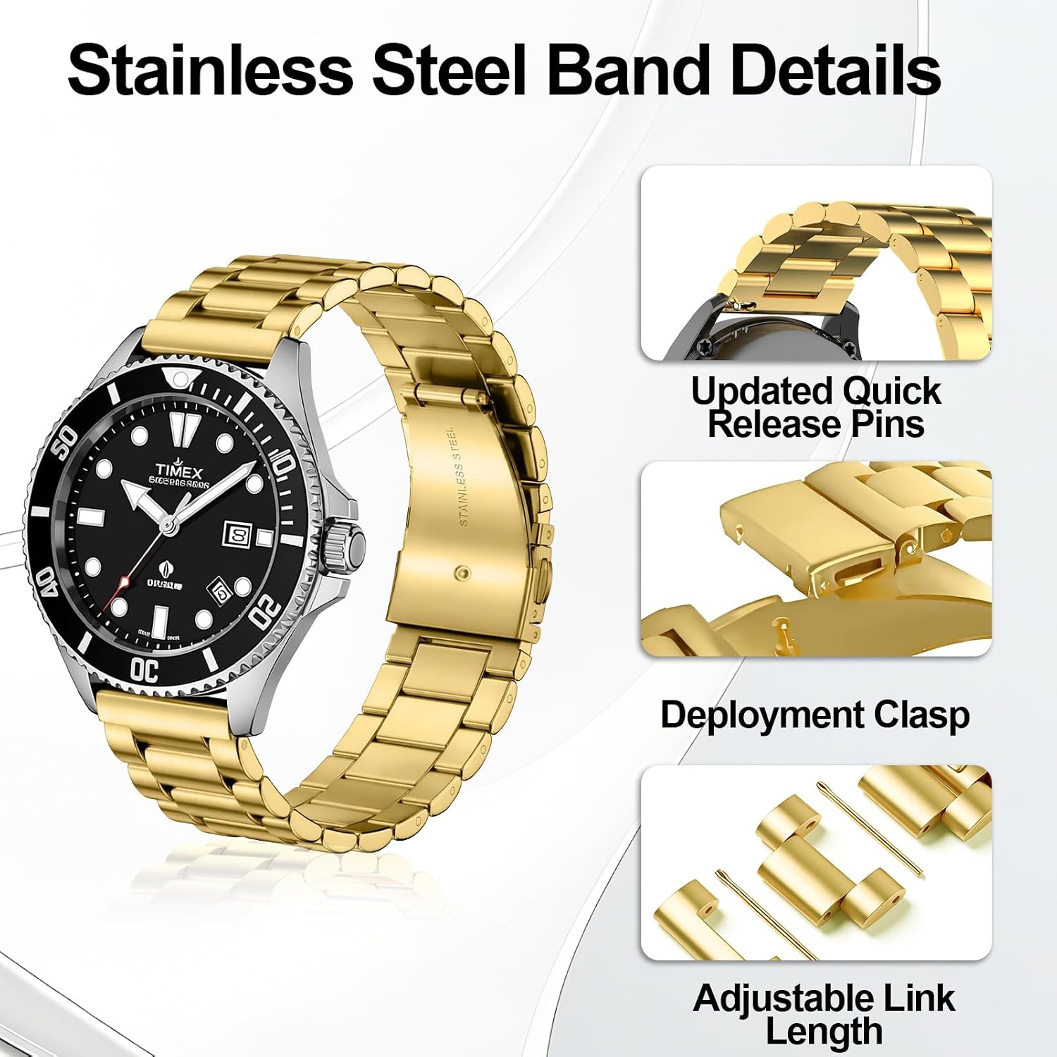 Stainless Steel Band Compatible with Casio MDV106-1A/MTP-VD01/MDV106-1AV,22mm Soft Quick Release Metal Watch Strap for Men's Casio MDV-106 Series Strap Replacement Men Women image 2