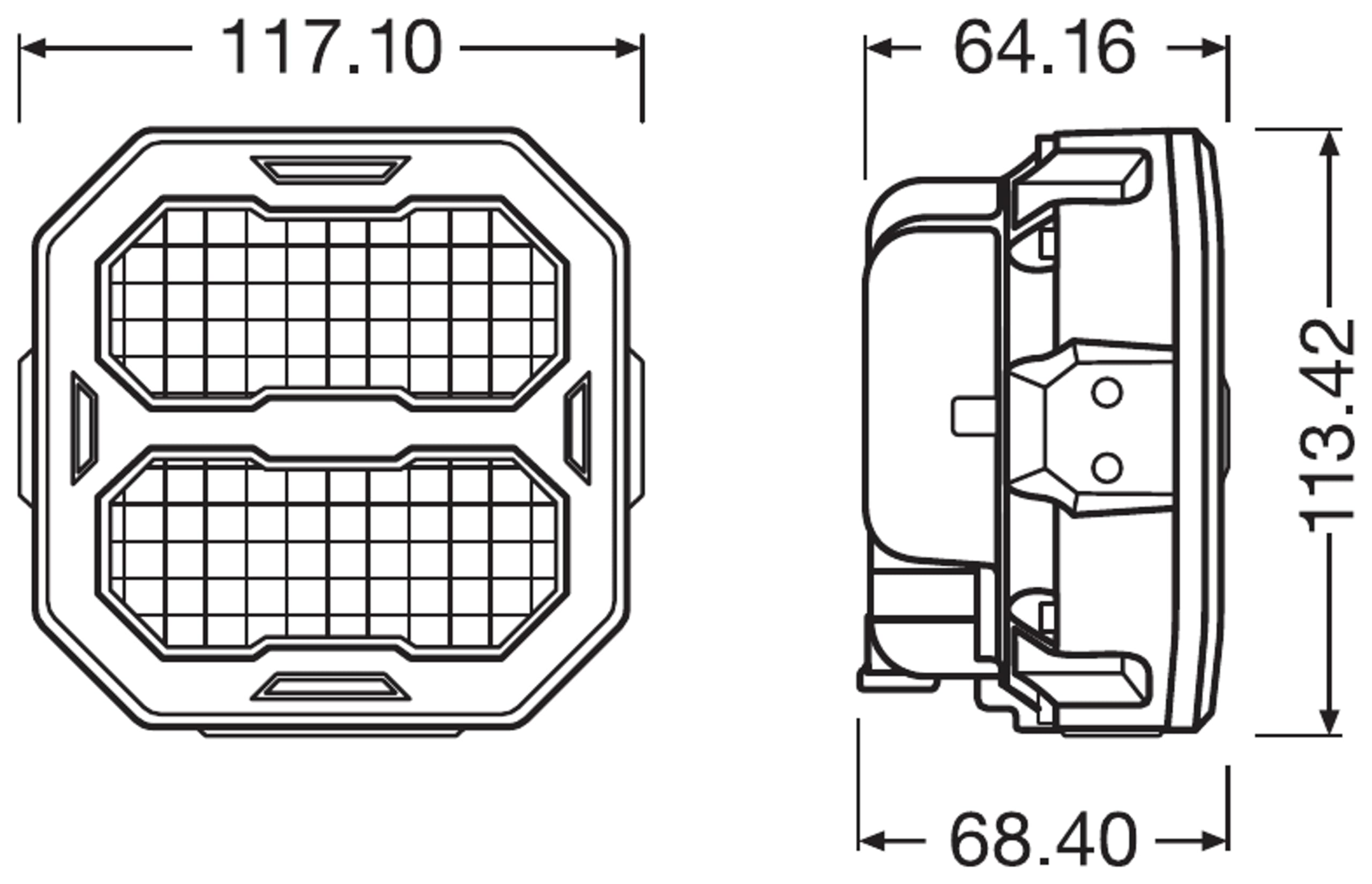 OSRAM LEDriving Cube PX4500 Wide, LEDPWL 106-WD, OFF ROAD, Lampy robocze LED, 4500 lumenów, pudełko składane (1 lampa)