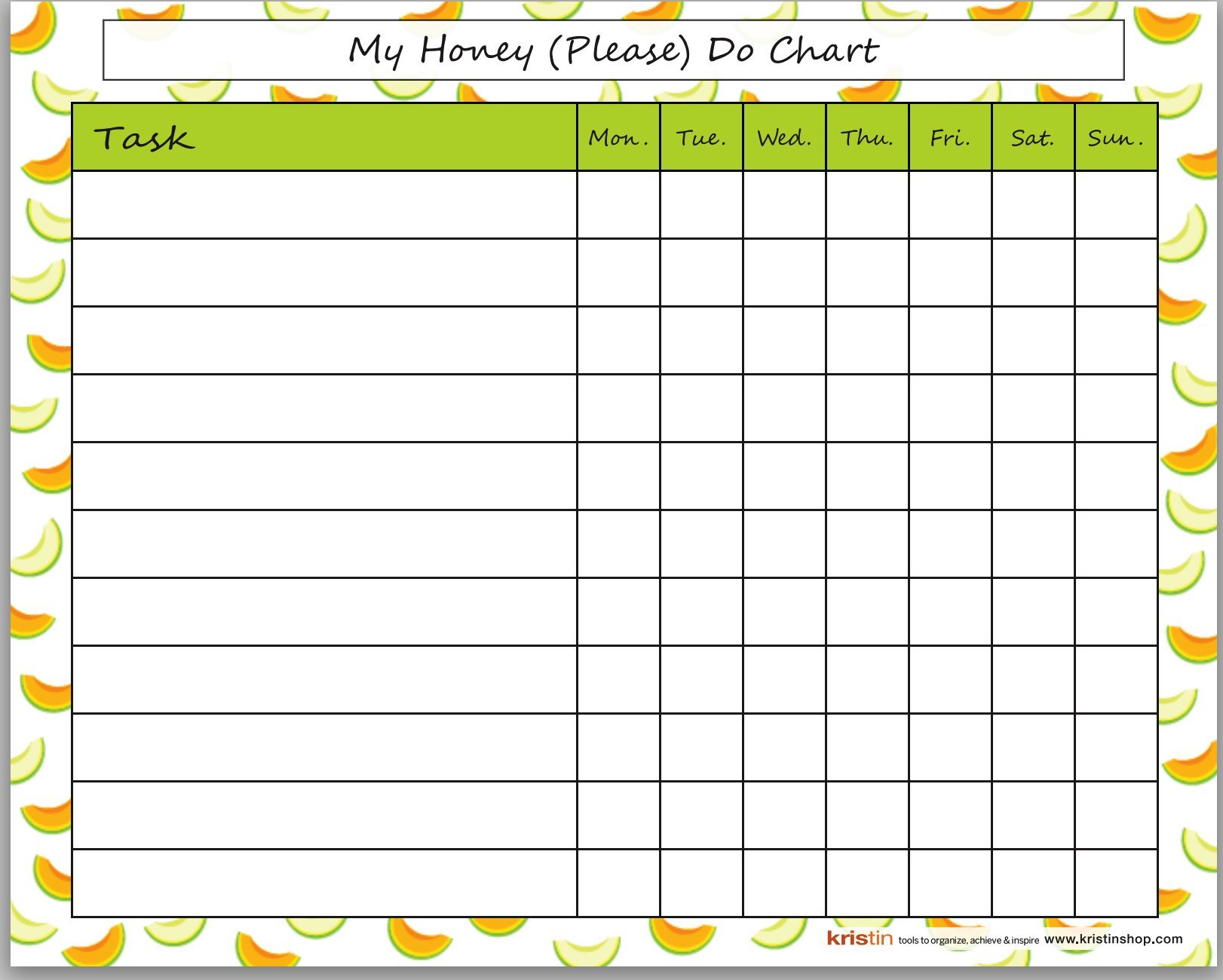 "Honey Do" To Do Chore Chart for Husbands, Wives and all Adults!