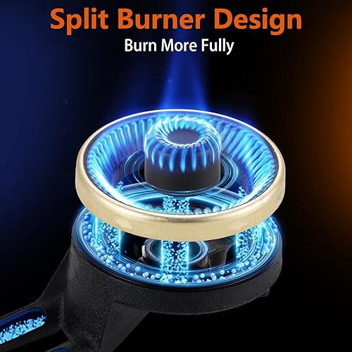 Miniatura 2 de Estufa de propano de 1 quemador, estufa de gas de 14500 BTU de alta eficiencia de encendido automático de vidrio templado con regulador CSA y