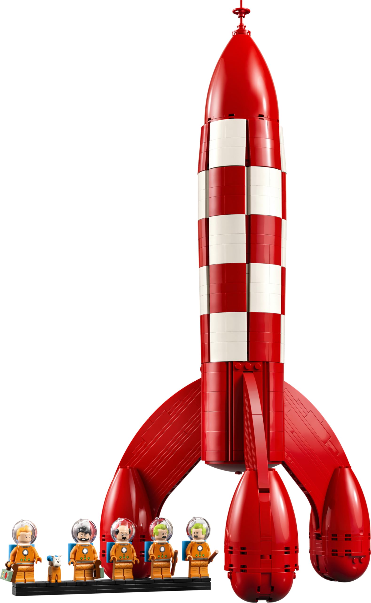 LEGO Ideas La Fusée de Tintin - Maquette de Navette Spatiale pour Adulte - Décoration de Bureau DIY avec 5 Minifigurines & Figurine de Milou Le Chien - Idée Cadeau pour Fans de Bande Dessinée 21367