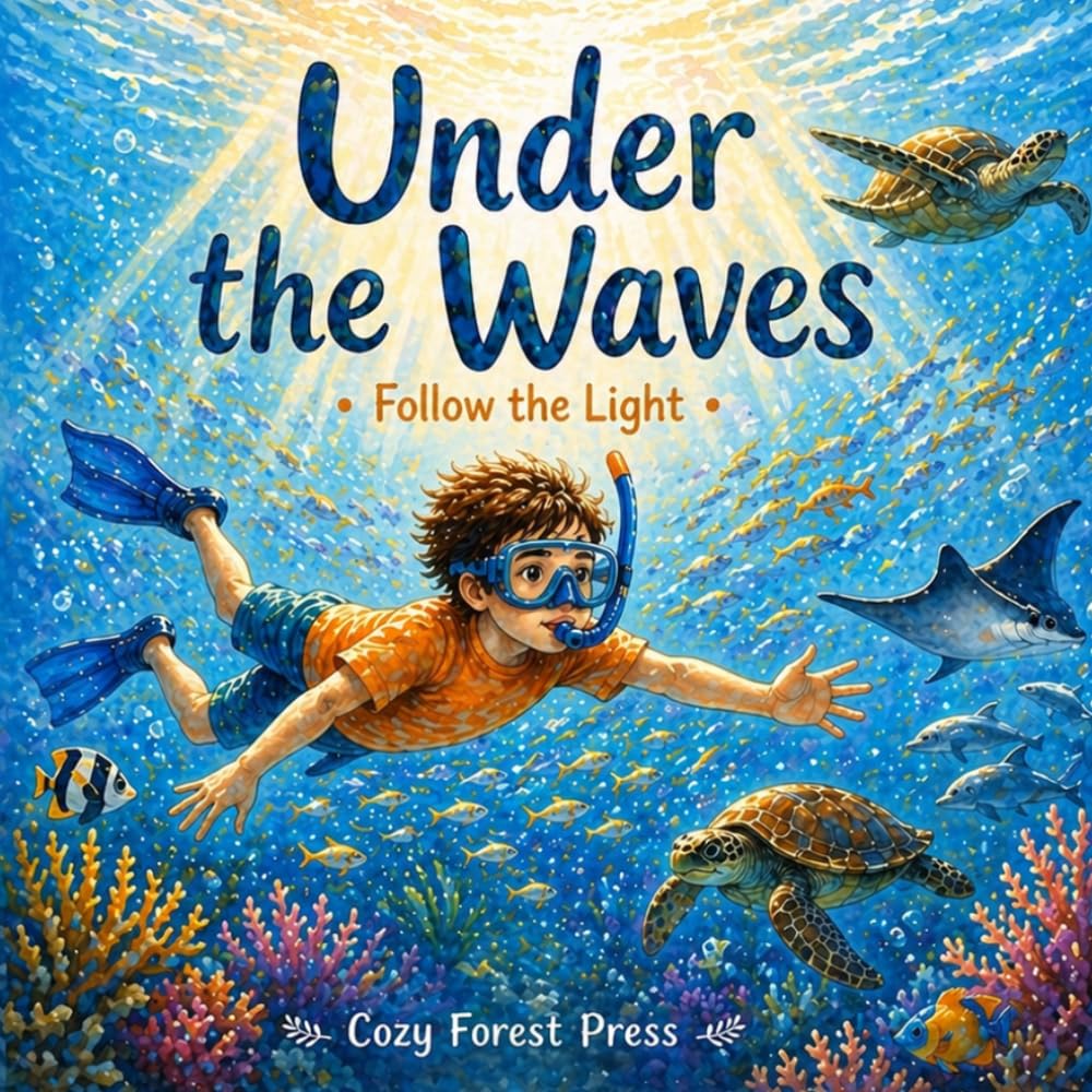 Under the Waves: Follow the Light: A Calm Ocean Adventure for Kids