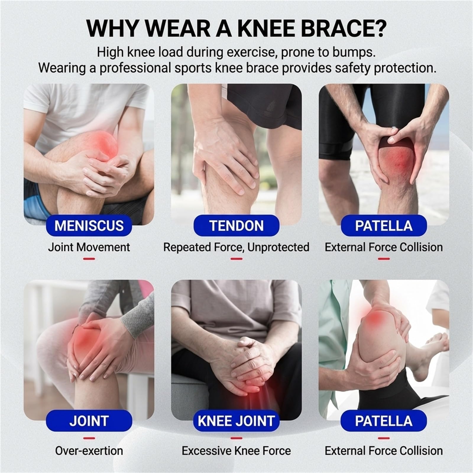 Genouillère de sport pour hommes et femmes, manchon de compression pour la course à pied, la musculation, le football et le yoga, stabilisateur rotulien respirant pour soulager les articulations