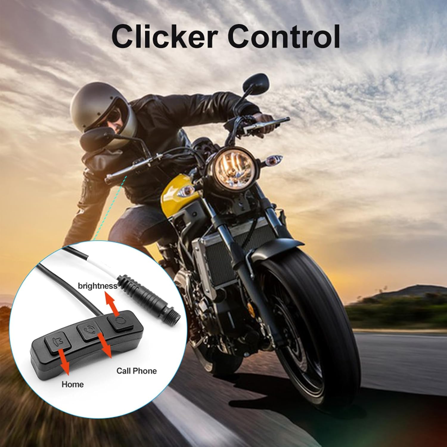 6.25in Screen GPS Motorcycle Navigation with 1080P HD Touchscreen Front+Rear Dash Cam with Carplay and Android Auto, IP67 Waterproof Bluetooth Audio Receiver WiFi, Navigation System for Motorcycle