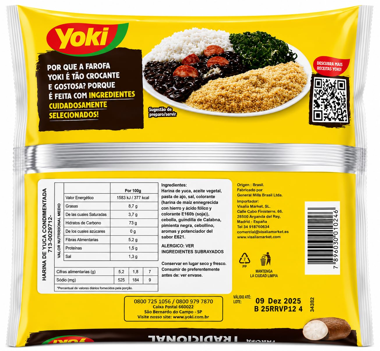 YOKI Farofa de Mandioca Temperada 400g