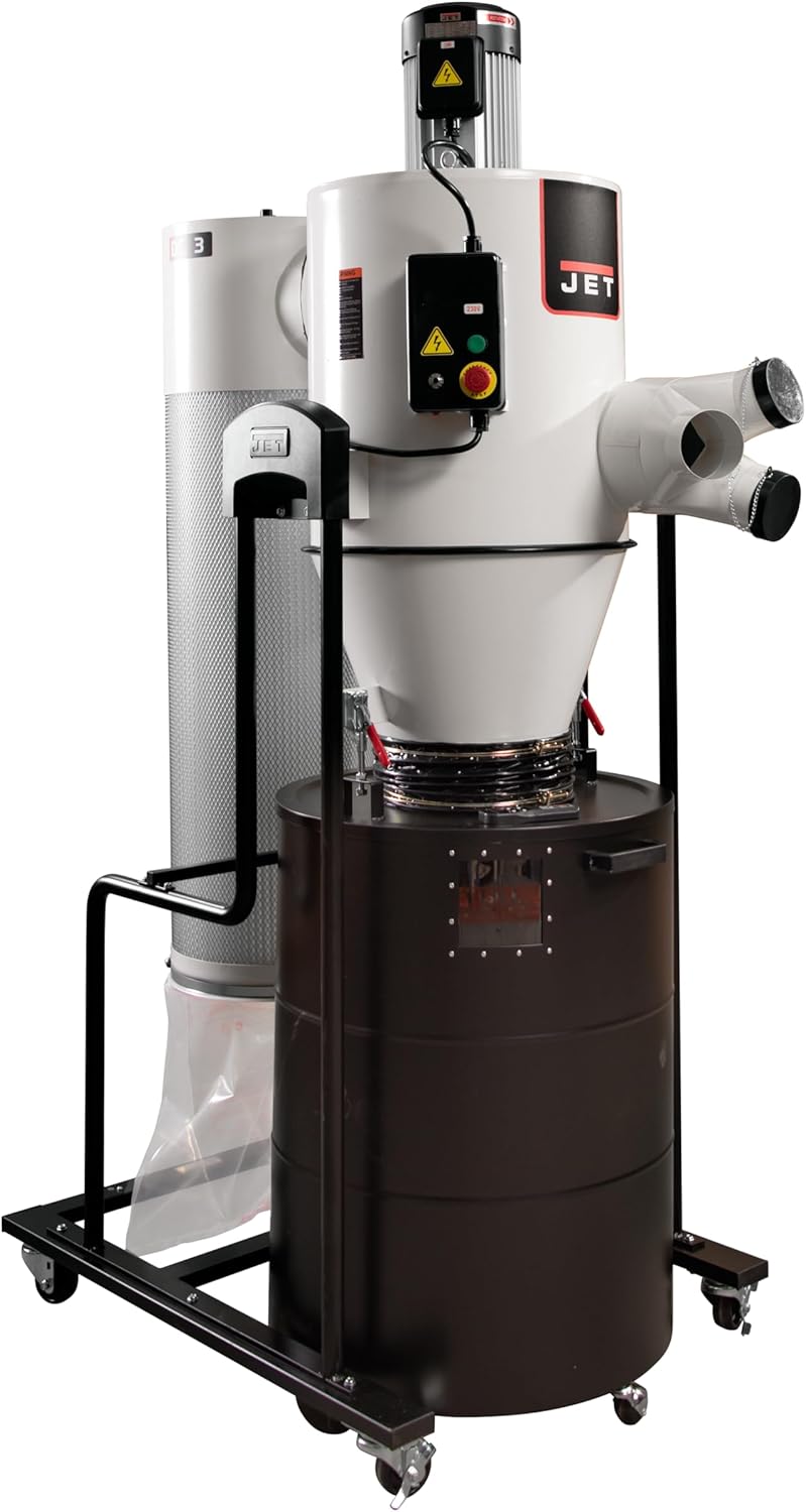 JET JCDC-3 Cyclone Dust Collector 3HP 230V 2-Micron Filter 1240 CFM 66-Gal Drum