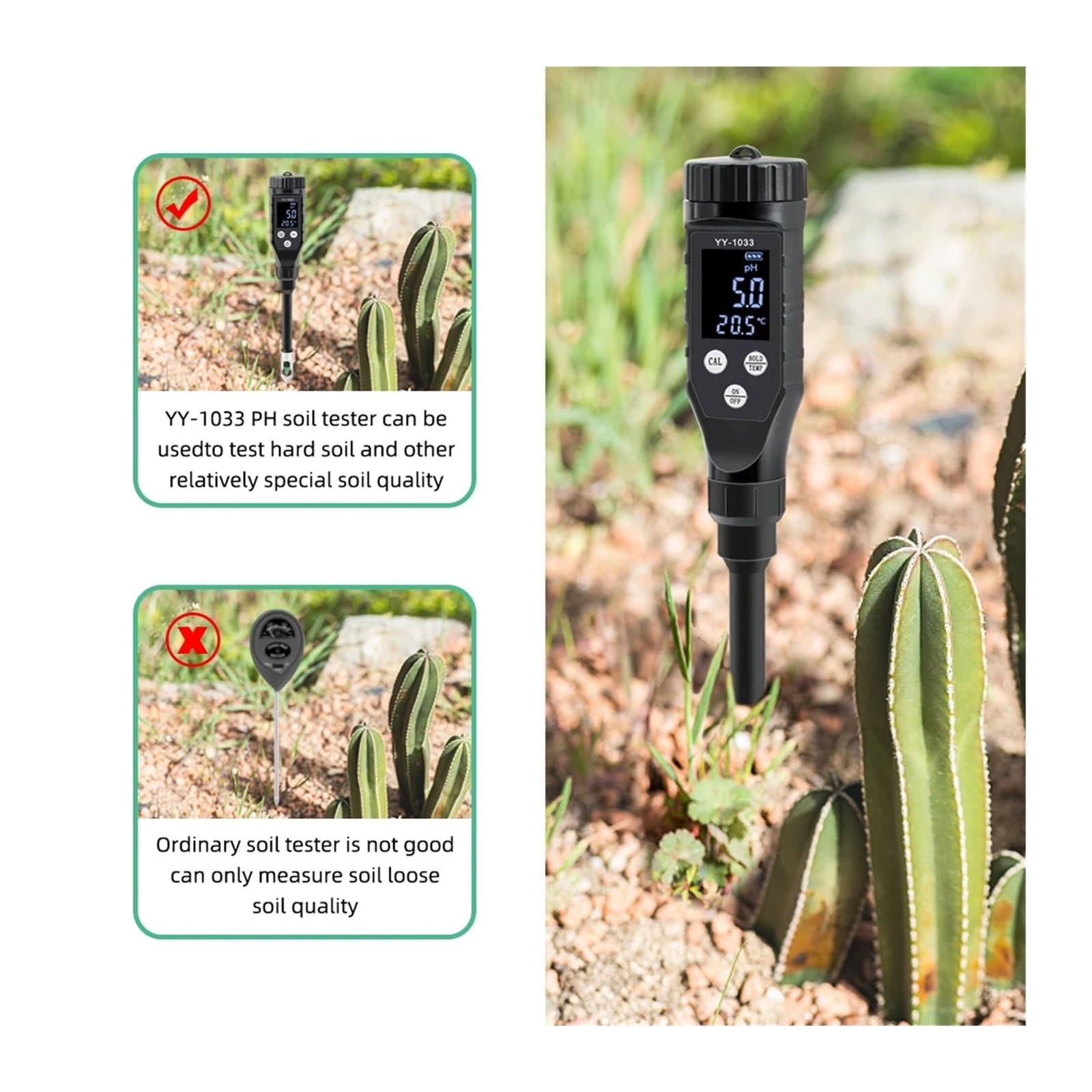 Intelintny miernik pH gleby 0,0~14,0 pH Bluetooth Tester gleby Rejestrator danych Analizator kwasowości temperatury do hydroponiki Sadzenie ogrodu Gospodarstwo rolne