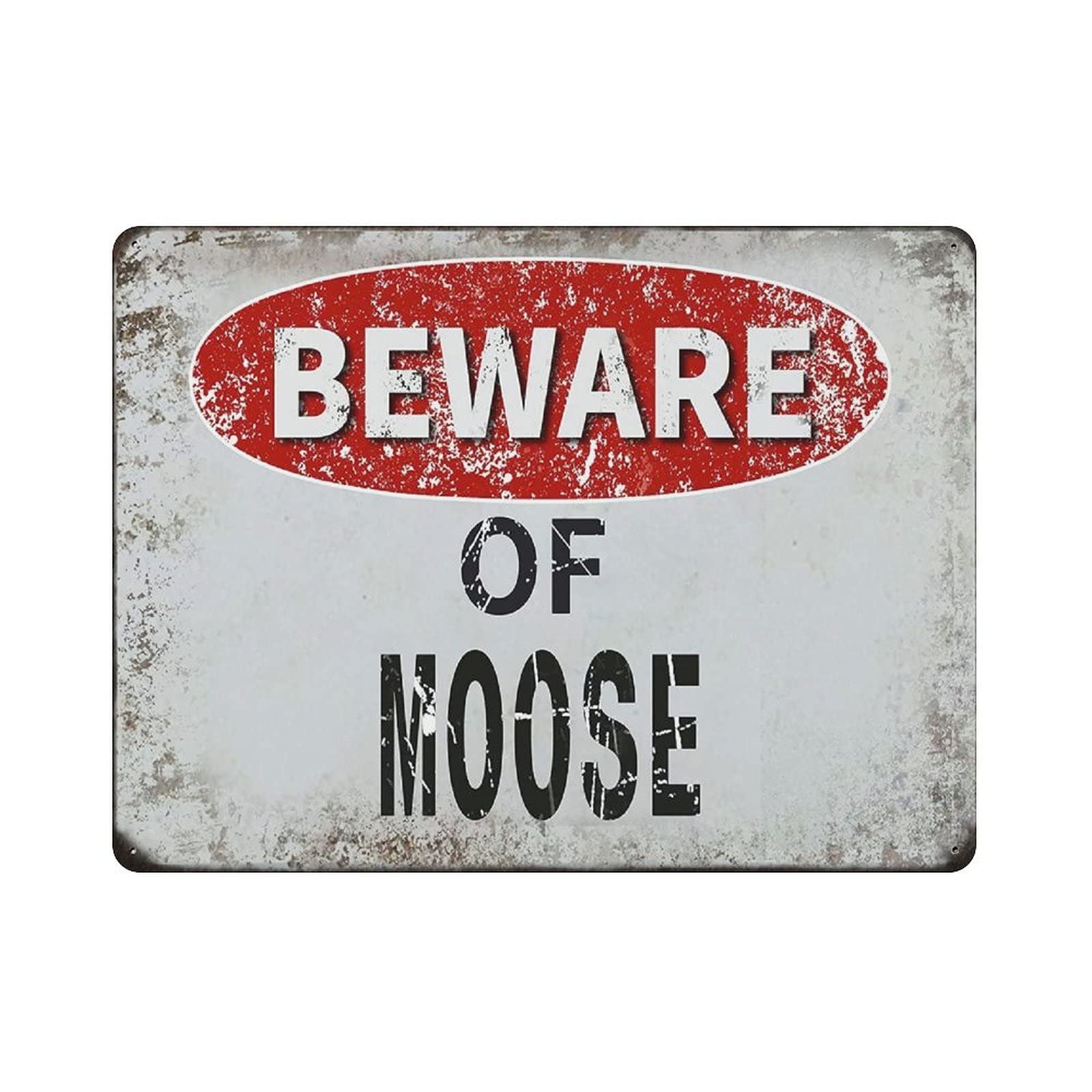 Metal Tin Sign Beware of Moose Vintage Tin Poster Metal Sign Wall Decoration Country Kitchen Home Garage Decor 12"x16"