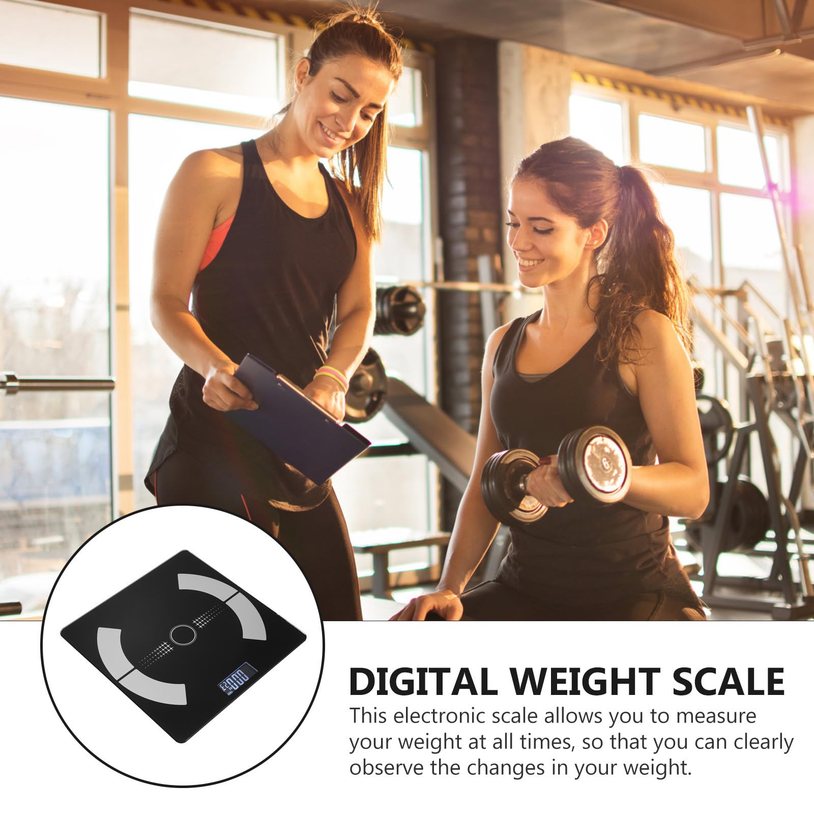 UPKOCH Bilancia Impedenziometrica Digitale per Appassionati di Fitness e Salute Uso Domestico Bilancia Pesapersone in Vetro Nero, Letture Rapide e Precise, Display Digitale
