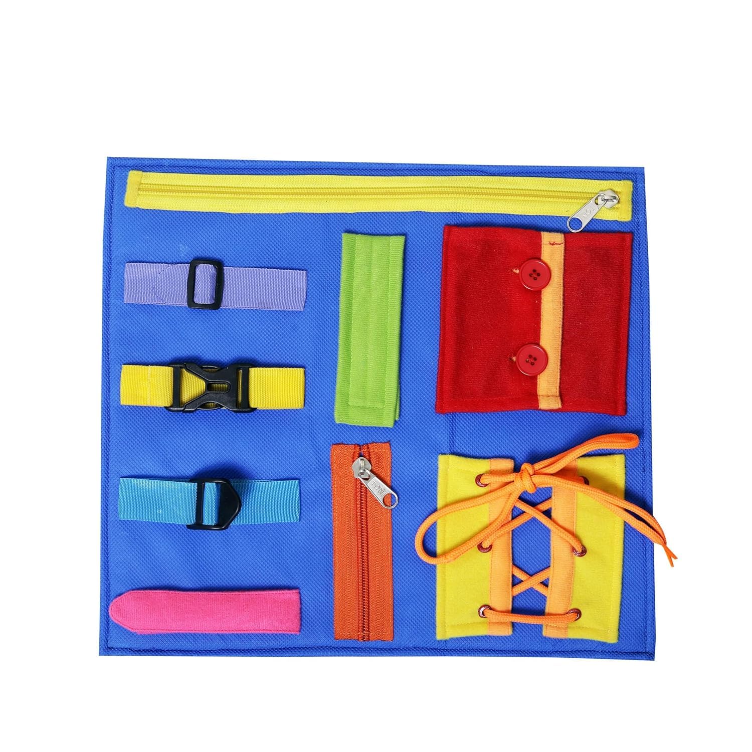 Toodles Early Learnings Zipping & Unzipping Toy for Kid's Skill Development | Learning Bag with Buckles | Zippers & Snaps - Kids Toy Gift for 2 to 5 Year Old Kids | Rakshabandhan Gift Multicolor-picture-23