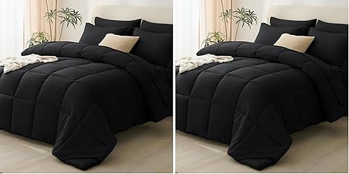 Miniatura 22 de CozyLux Juego de edredón tamaño Queen, color verde oliva, 7 piezas de cama en una bolsa, tamaño Queen, juego de ropa de cama transpirable para todas