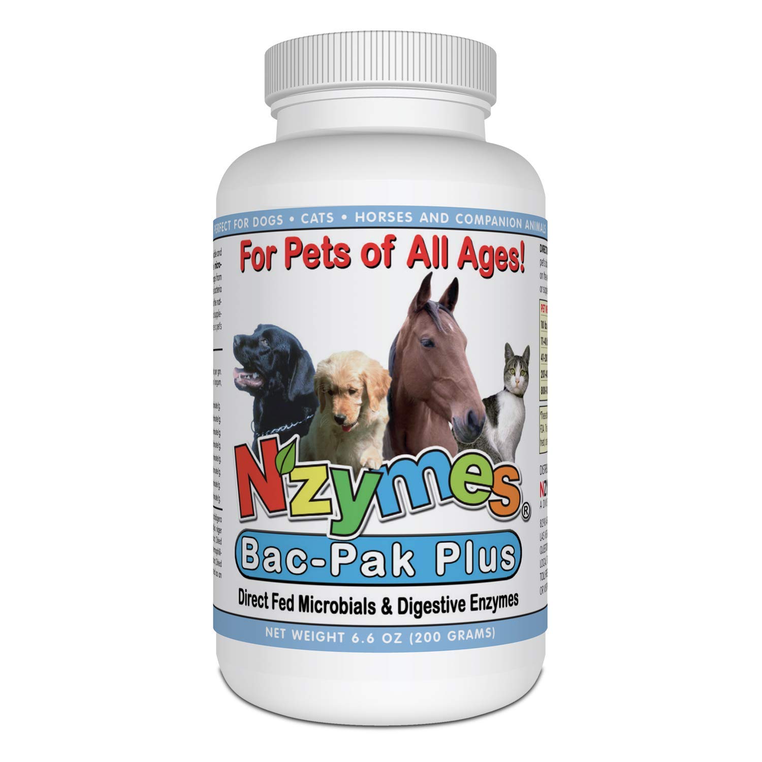 NzymesBac-Pak Plus 200 Grams Digestive Enzymes and Probiotics for Digestion, Loose Stools, Diarrhea, Constipation, Improved Nutrient Uptake - Made in The USA