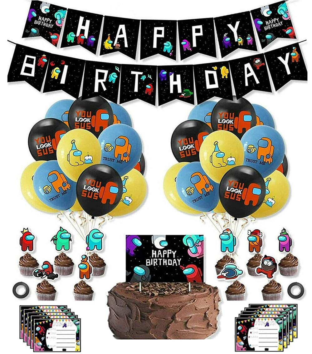 Buy OnceNext 48 PCS Among Us Birthday Party Decorations Among Us
