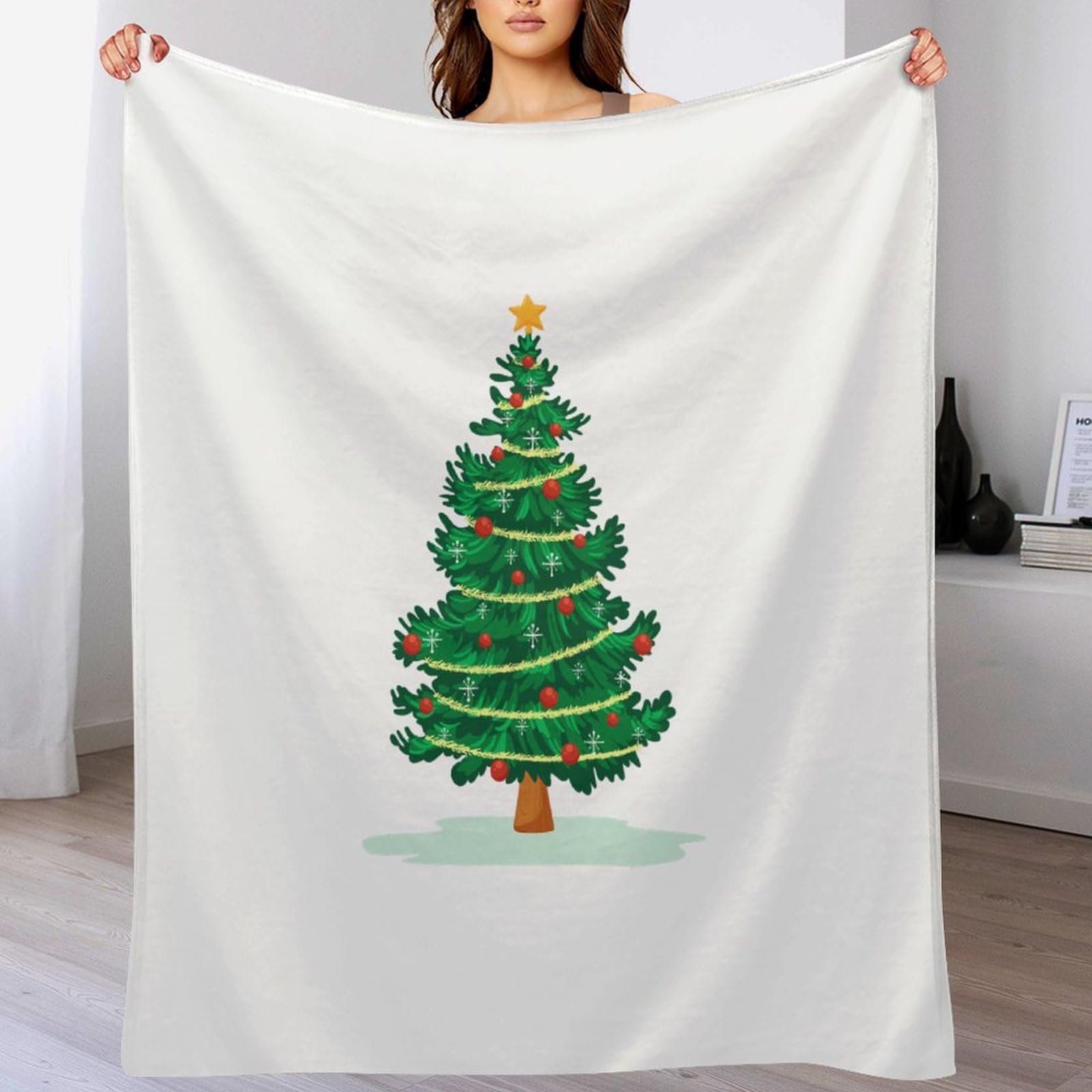 Xiputvl Christmas Tree Soft And Cozy Fleece Blanket – Fluffy Throw for Bed And Sofa, Anti-Pill, Easy Care 40"x50"