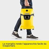 KÄRCHER aspiratore solidi liquidi WD 3 V-17/4/20, funzione soffiante, 1000 W, contenitore in plastica 17 l, tubo 2 m, con filtro a cartuccia, in vello, bocchette per pavimenti e fessure - 3