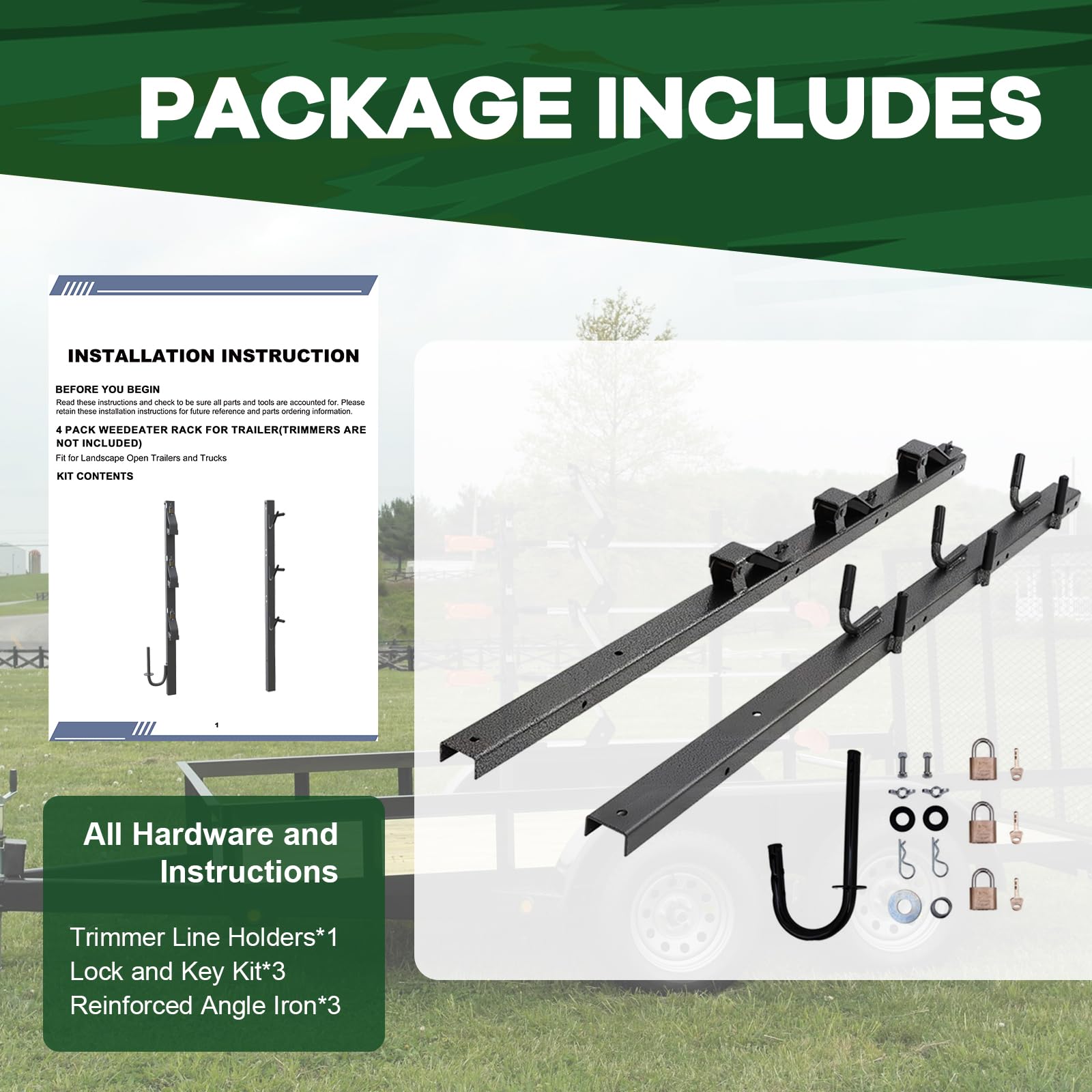 Elitewill - Soporte de línea para cortacésped de 3 plazas para Abrir Paisaje Free 3 LB PK-6