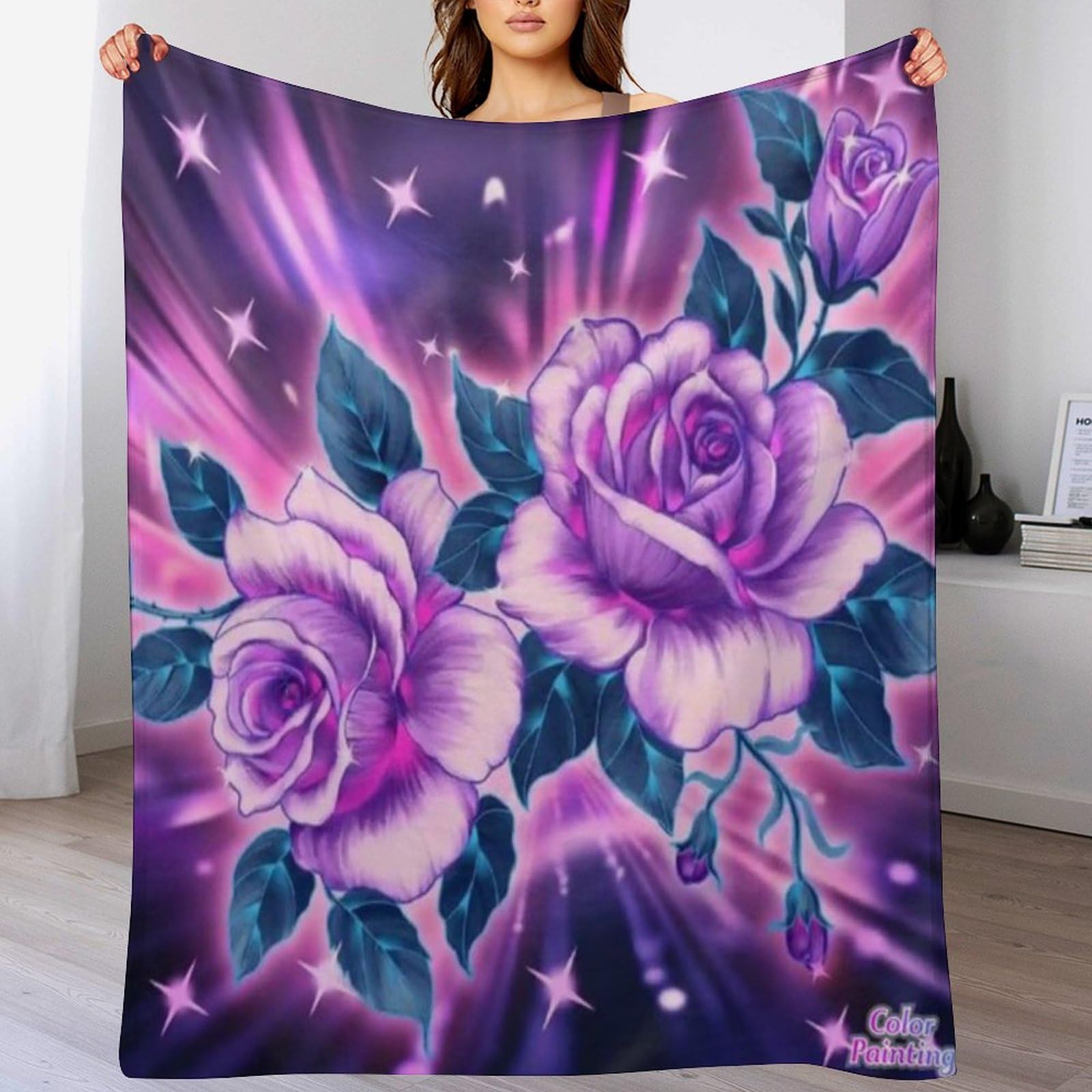 Manta rosa tejido transpirable cuatro estaciones medidas 100 x 130 cm tacto suave