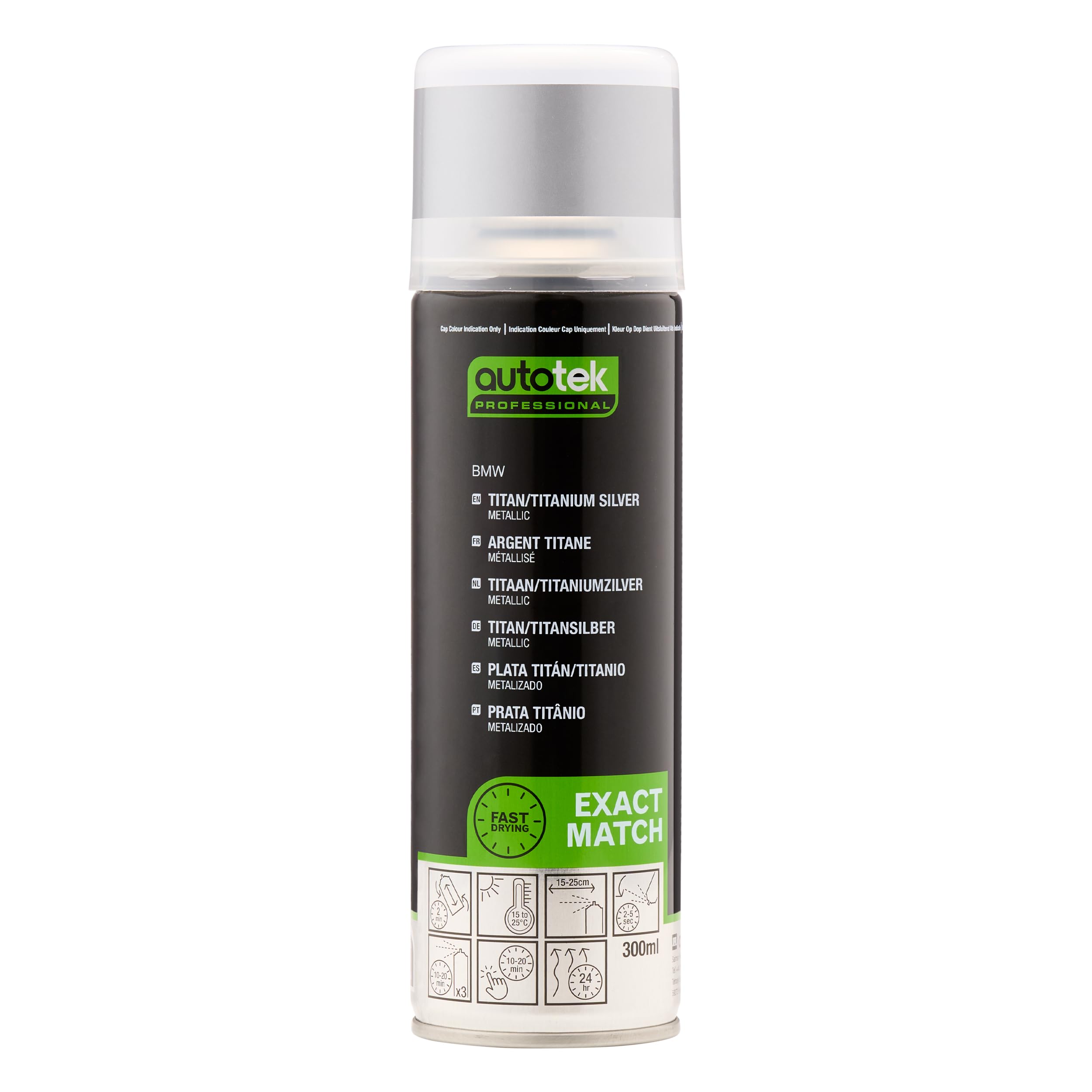 Autotek Exact Match Aerosol Spray Paint BMW Titan Titanium Silver 300ml