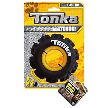 Nerf Dog Seismic Tread Dog Toy with Interactive Feeder, Lightweight, Durable and Water Resistant, 4 Inches, for Medium/Large Breeds, Single Unit, Yellow/Black