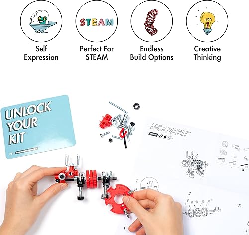 Miniatura 3 de Juegos de construcción de juguetes kit de modelo de robot de animales de alce para niños a partir de 6 años, mini juguetes STEM con tuercas y
