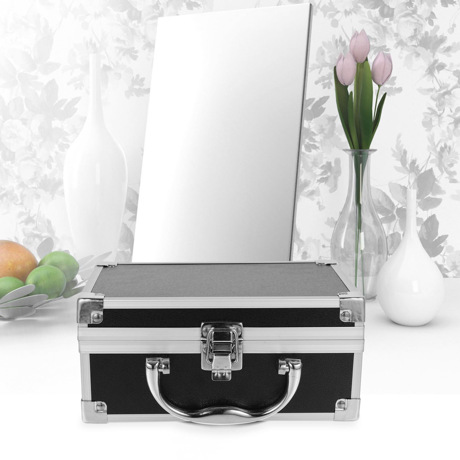 Didiseaon Valigetta in Lega Di Alluminio Robusta e Duratura Organizer Portatile Per Cosmetici e Strumenti Scatola Per Trucco e Manicure Per Viaggi e Organizzazione