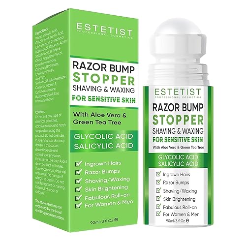 Estetist Razor Bump Stopper para pieles sensibles, tratamiento para el cabello encarnado para cara, axilas, área del bikini, piernas, suero