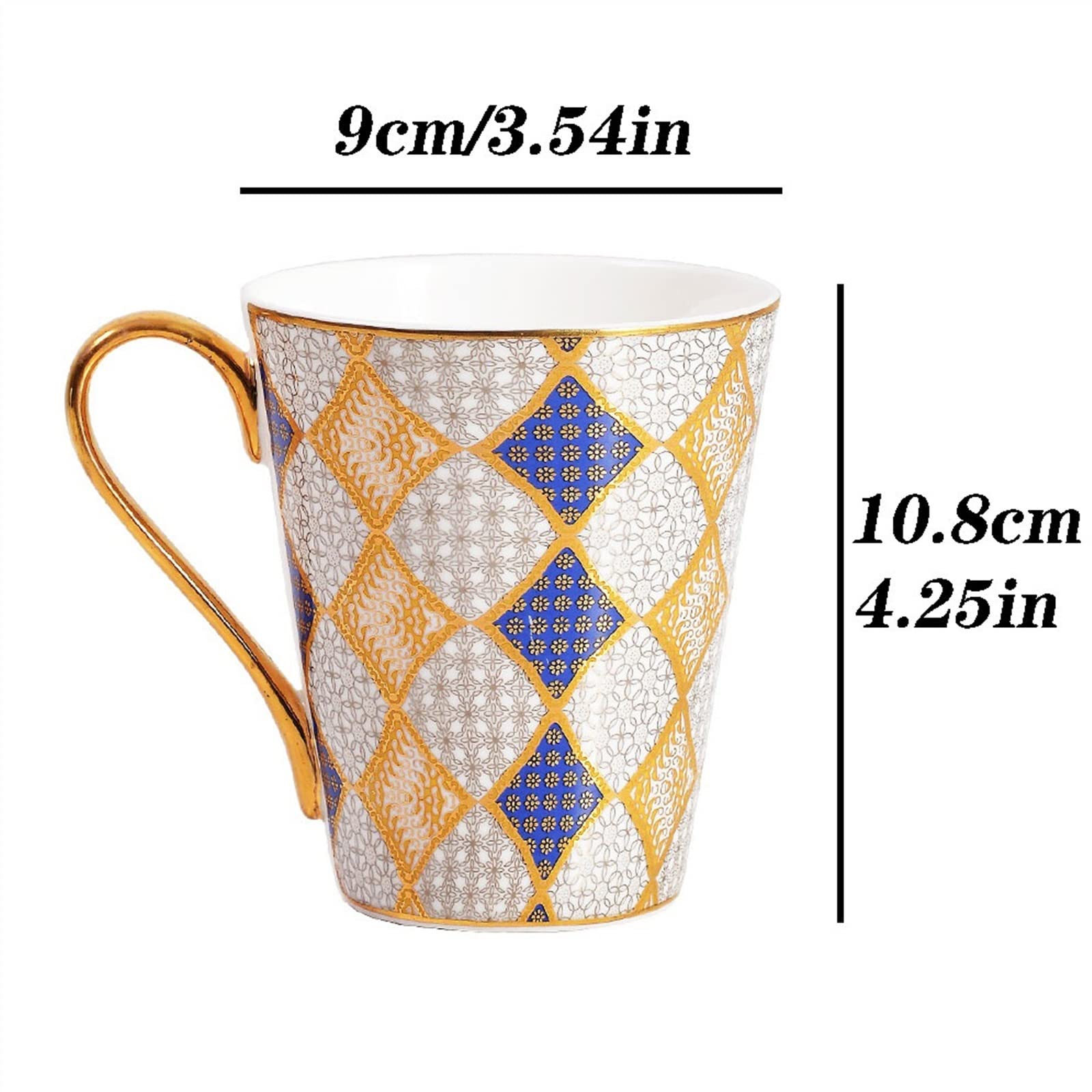 Ceramiczny kubek do kawy Luksusowy styl Kubek z porcelany kostnej Gospodarstwo domowe Modny geometryczny wzór Kubek Duży kubek do mleka