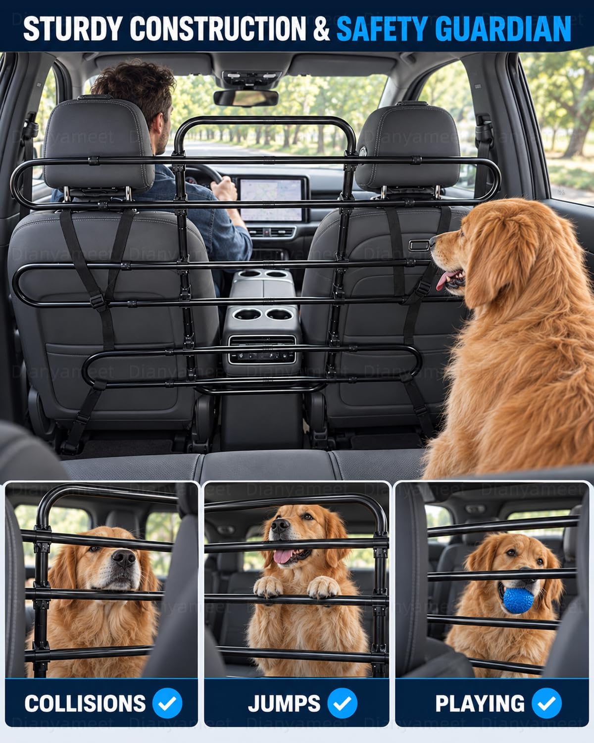 Auto-Hundeschutzgitter Universal Verstellbare Hundebarriere
