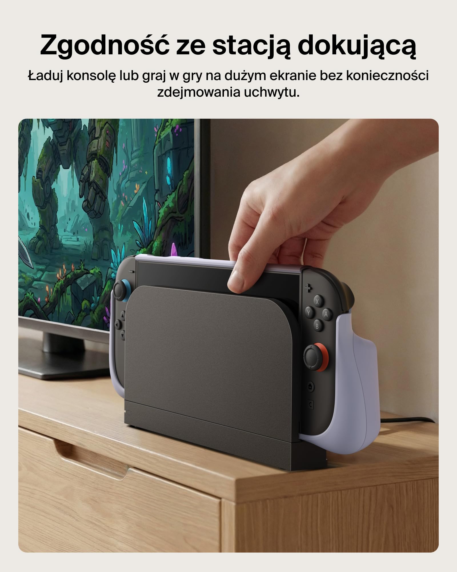 Belkin Gaming Uchwyt Ładujący do Nintendo Switch 2, 10 000 mAh – Fioletowy | Odłączany Powerbank Magnetyczny 10 000 mAh, 30 W, Zgodny z Podpórką, Ergonomiczny Uchwyt Antypoślizgowy, Wyświetlacz
