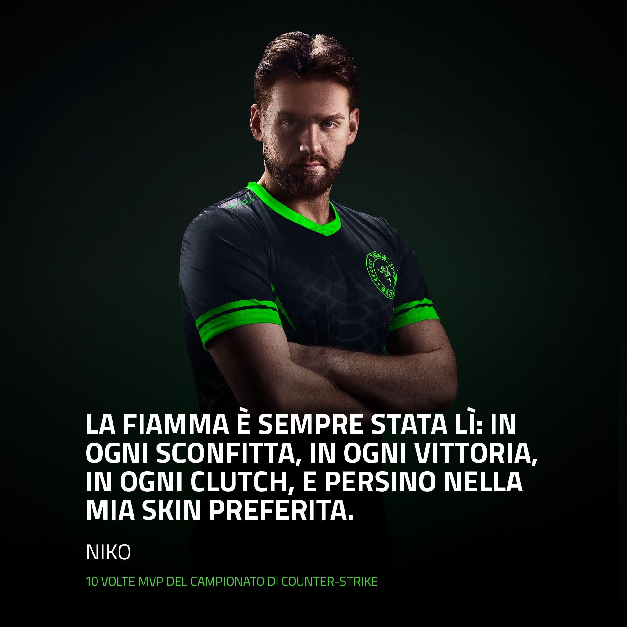 Razer BlackShark V3 Pro NiKo Edition - Cuffie wireless ANC da esport - Cancellazione attiva - Driver 50mm - Microfono HyperClear rimovibile - Wireless 2,4 GHz & Bluetooth - FPS - PC/Mac | NiKo