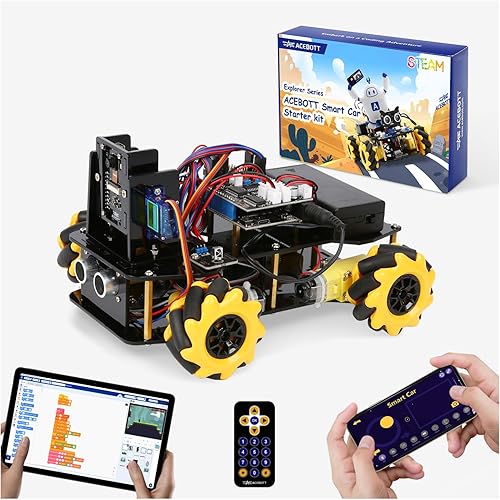 Kit de robótica para niños de 8 a 12 años de 12 a 16 años, kit de automóvil robot inteligente ACEBOTT con cámara de 3 MP, juguetes STEM para niños