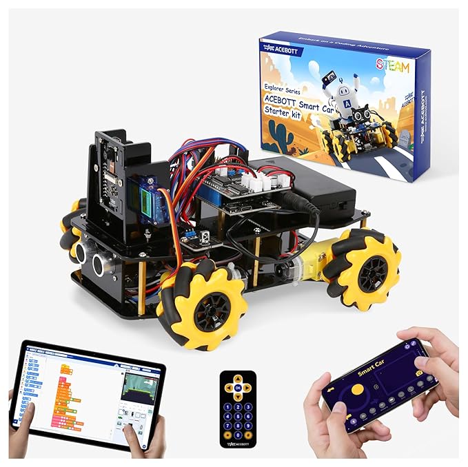 Robotics Kit for Kids Ages 8–12 12-16, ACEBOTT Smart Robot Car Kit with 3MP Camera