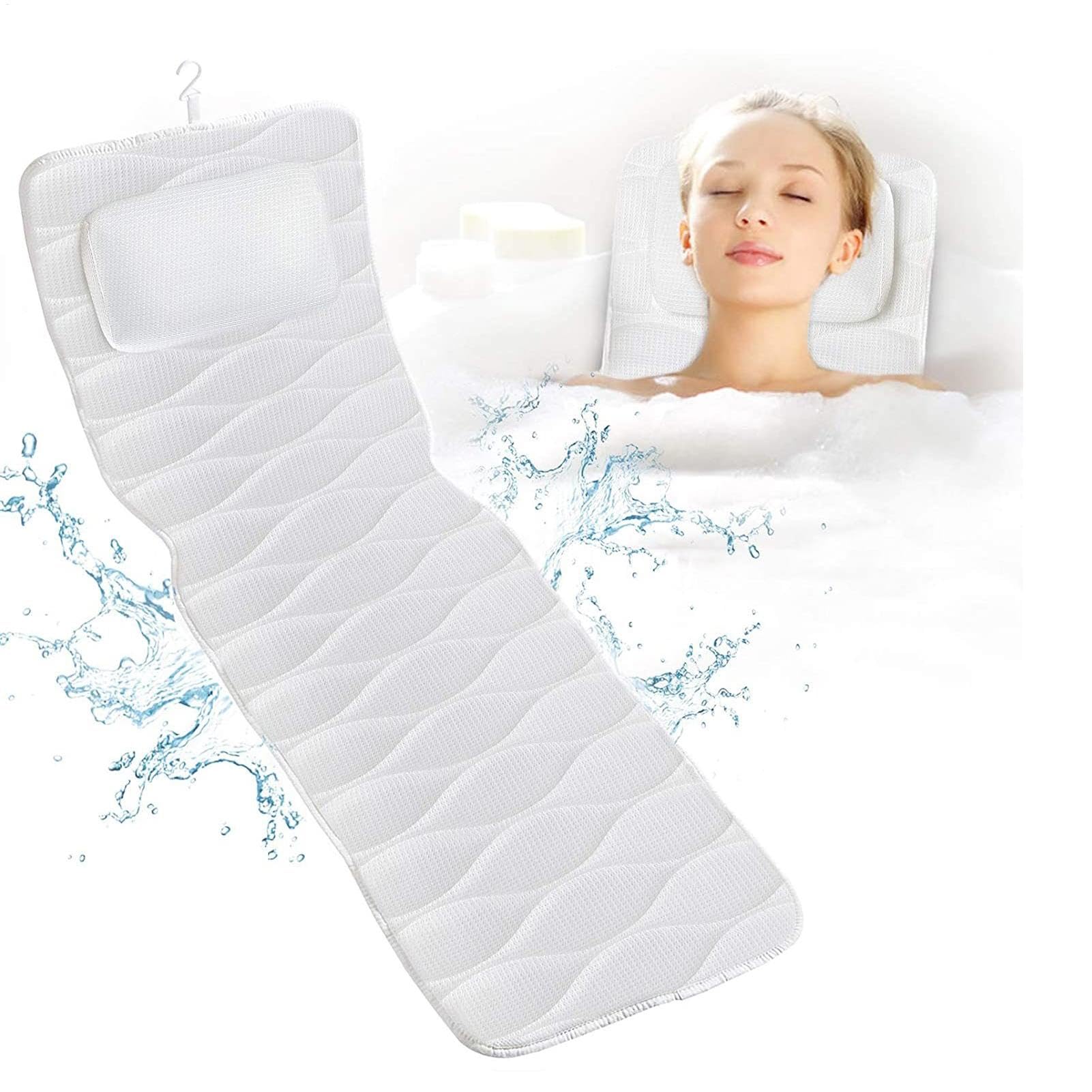 Cuscino spesso per vasca da bagno, cuscini da bagno per rilassarsi | Cuscino per vasca da bagno per supporto del collo include una comoda borsa per la biancheria | Cuscino per vasca da bagno per supporto del collo include una comoda borsa per la biancheri