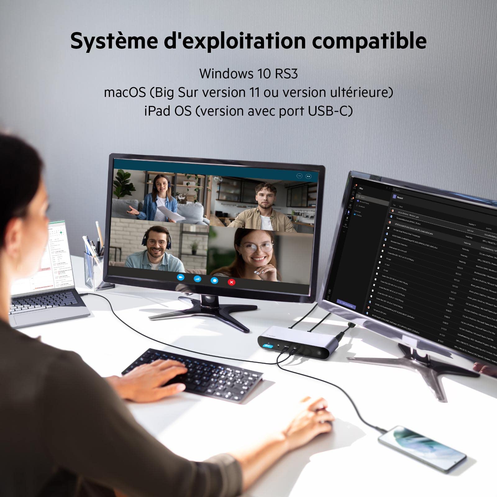 Belkin Station d’Accueil , Affichage Simple 8K à 60 Hz, Compatible Double Affichage 4K, 2 Ports Thunderbolt 4 Dock Pro, 2 Ports HDMI, PD 90 W, entrée/Sortie Audio, MacBook Pro, XPS, etc.
