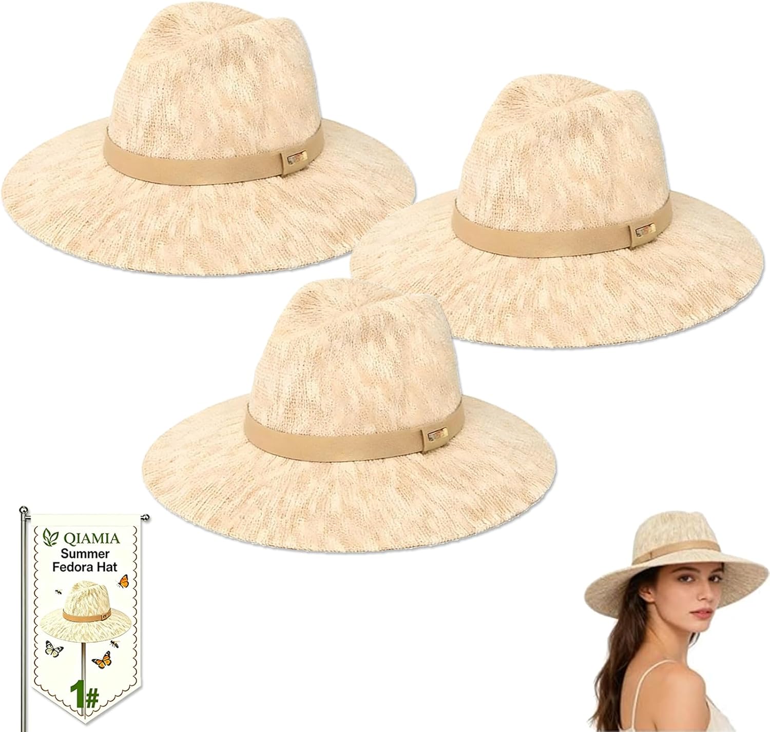 Packable Fedora Hat for Women, Packable Sun Hat for Beach & Travel, Breathable Fedora Hats Fit All Head Sizes