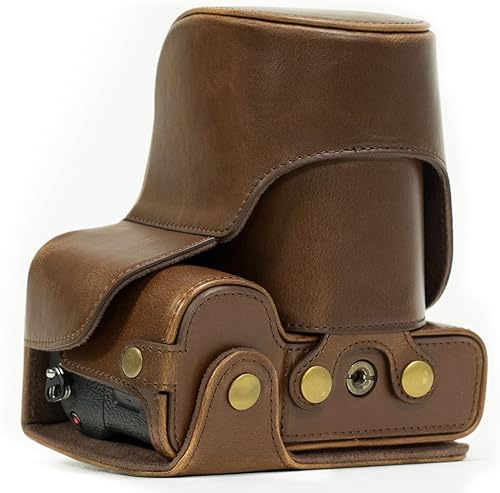 Miniatura 2 de MegaGear Sony Alpha A7S II, A7R II, A7 II (1.102-2.756 in) Ever Ready - Funda de piel para cámara y correa con acceso a la batería, color marrón