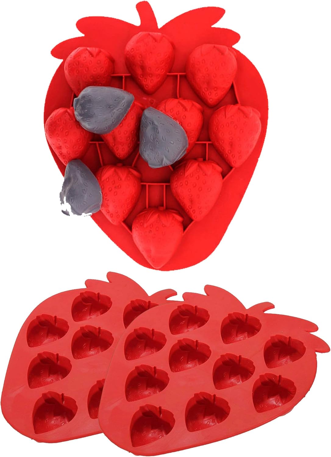 3 Pack X Strawberry Ice Cube Chocolate Soap Tray Mold