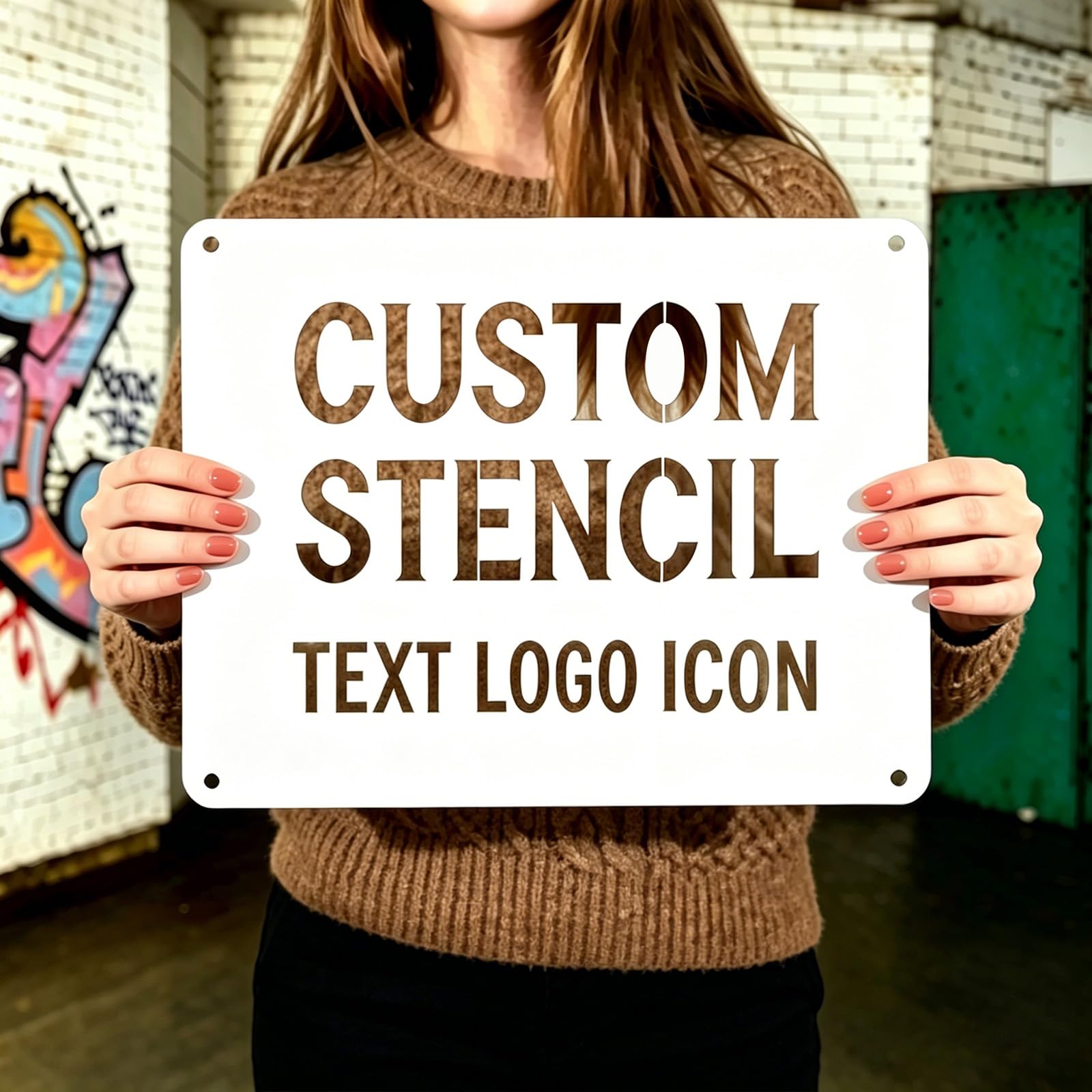 Personalised Stencils for Painting Make Your Own Stencil with Logo Text Reusable Wall Stencils for DIY Art on Wood Furniture Glass Fabric Card Paper (Spray Paint templates2)