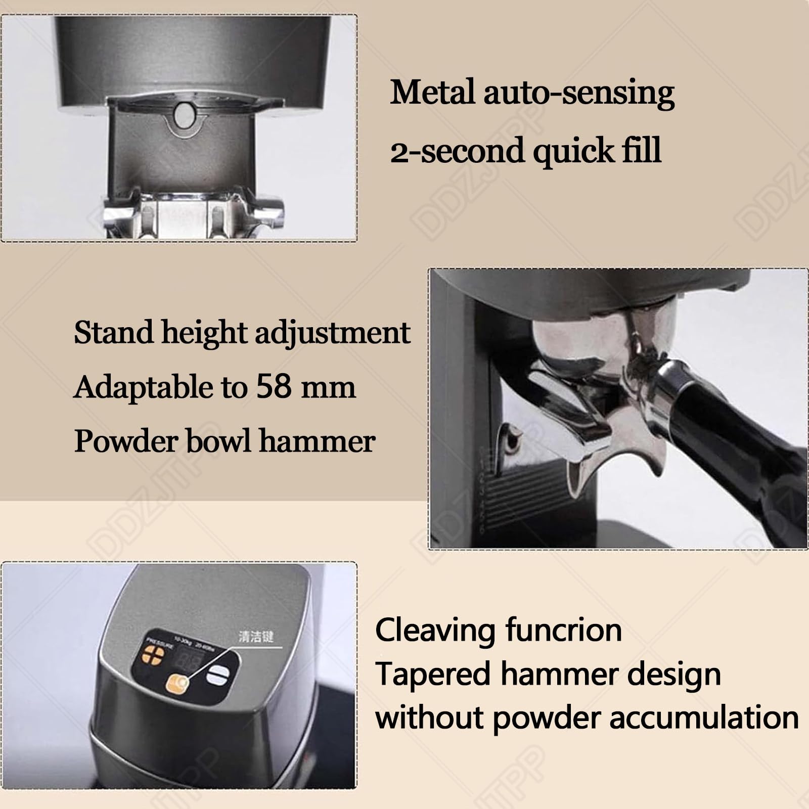 Automatyczny ubijak 100 W, elektryczny ubijak do kawy, nacisk 10-30 kg, automatyczna indukcja i prasa 58 mm, łatwy do czyszczenia, do kawiarni i użytku domowego