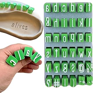Alphabet Tonstempel Set, Buchstaben Tonstempel Set für Keramik und Töpfern, Groß- & Kleinbuchstaben Ton Stempel Werkzeug, Alphabet Stempel für Ton DIY Kunsthandwerk (A)
