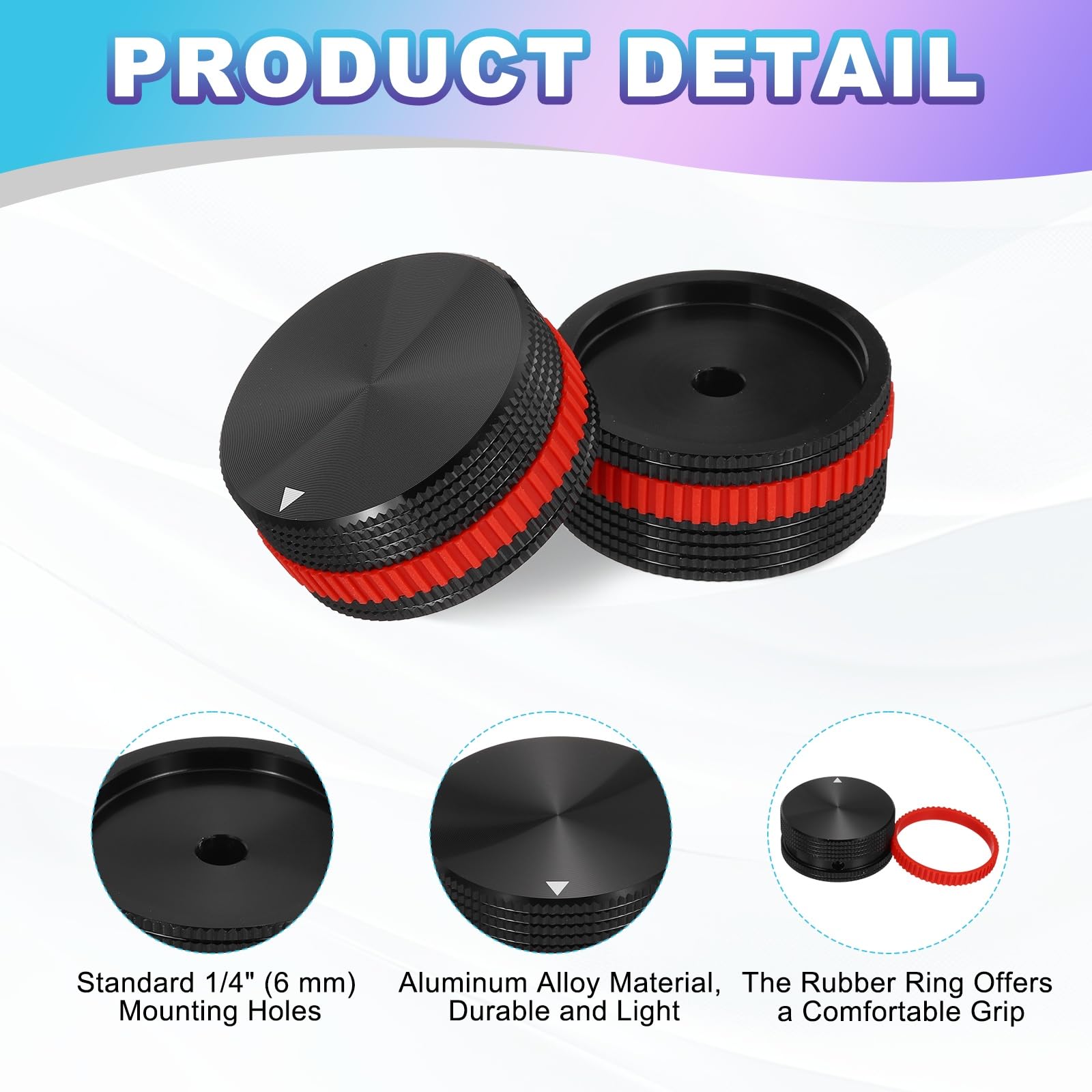 Produktbild von QUARKZMAN 20K Ohm Potentiometer – 6 Stück, 3-Pin, Linear, Mit Drehknopf, Für Audio & DIY