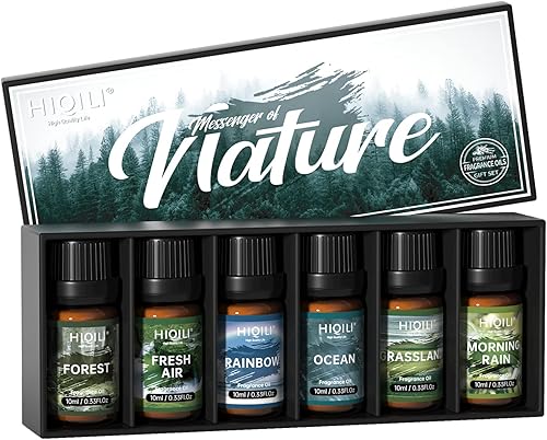 HIQILI Aceite aromático Nature de 0.3 x 0.3 fl oz, aceite perfumado para hacer velas de jabón y difusor, juego de aceites esenciales para velas de