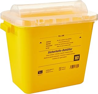 Teqler Depósito de basura de 10 litros, color amarillo