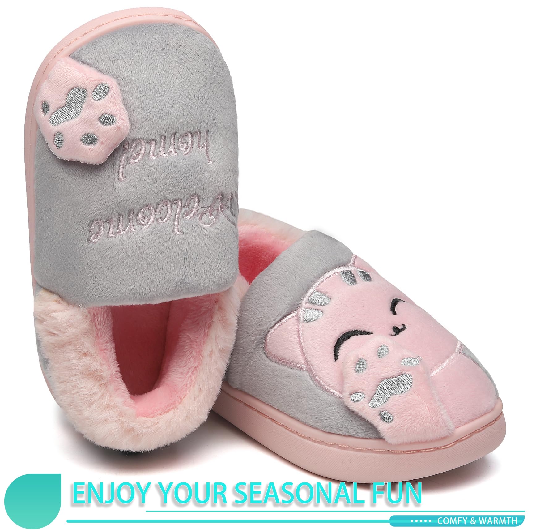 Zapatillas de Estar por Casa para Unisex Niños y Adulto Niño Niña Zapatos Pantuflas Invierno Mujer Hombre Interior Caliente Peluche Forradas Slippers